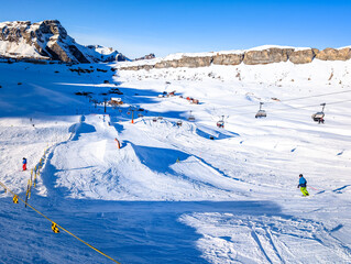 Ski slopes and mountains, Melchsee-Frutt mountain resort village, Switzerland