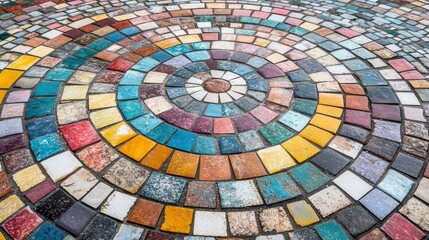 Fototapeta premium Colorful Patterns on Vibrant Paving Stones