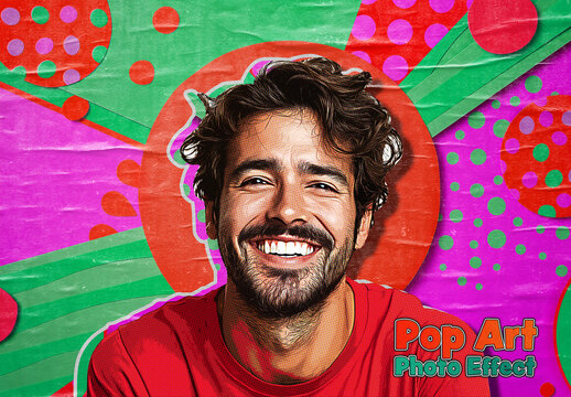 Pop Art Style Photo Effect Mockup