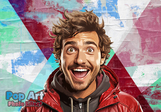 Colorful Pop Art Style Photo Effect Mockup