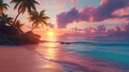golden sand tropical beach turquoise water paradise