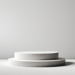 empty white podium on a wall, pedestal, mockup