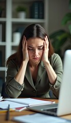 female experiencing intense head pain