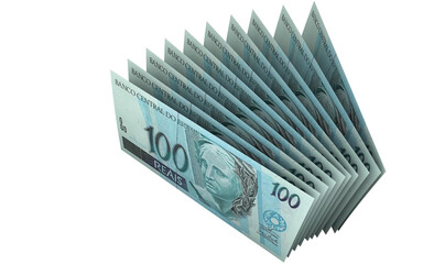 Brazilian 100 Reais Banknote - Top View
