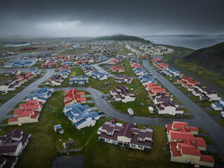 Aerial view of City of Adak, Alaska