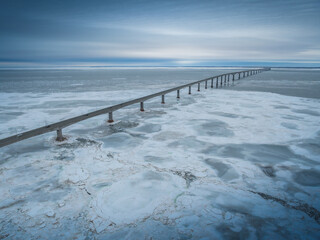 Confederation Bridge across the Abegweit Passage of the Northumberland Strait, linking the province of Prince Edward Island with the province of New Brunswick