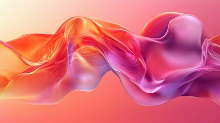 Fototapeta premium Trendy wallpaper with fluid, floating shapes and curves in an abstract composition