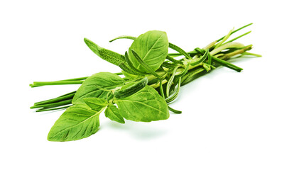 Pęczek ziół na białym tle © Jolaya
