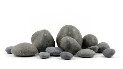 rocks and stones set on white background	