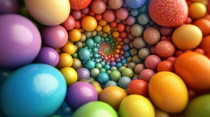 Fototapeta premium A vibrant circle of colorful eggs symbolizes the joy and renewal of Easter celebrations.