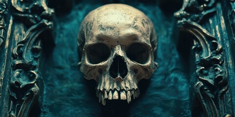 Ethereal Skull with Ornate Frame
