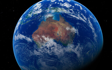 Stunning view of earth with focus on australia and surrounding oceans