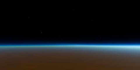 Obraz premium Breathtaking view of earth from space with stunning starry sky horizon