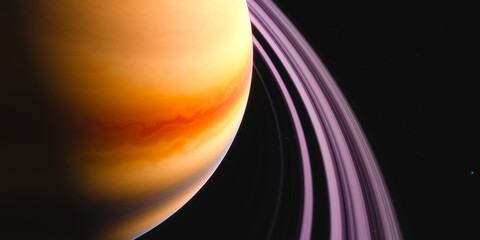 Vibrant saturn with majestic rings in space © Kepler