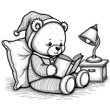 recommend clip art:  Cozy Bear Reading Book at Night