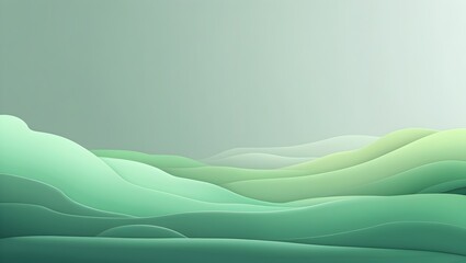 Minimalistic serene digital landscape background featuring a subtle gradient of calming green hues transitioning from a soft mint green at the top to a gentle forest green at the bottom