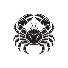 Black Color Crab silhouette design Vector Illustration, Solid White Background (7).eps