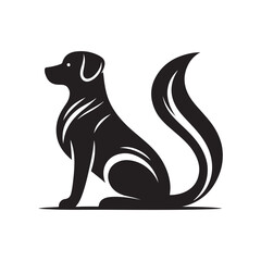 Black Color Dog silhouette design Vector Illustration, Solid White Background (9).eps