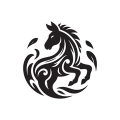 Black Color Donkey silhouette design Vector Illustration, Solid White Background (1).eps