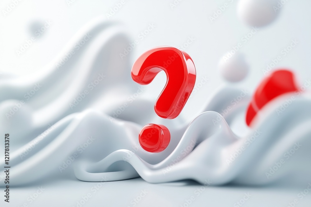 Poster a clean design of an exclamation mark surrounded by abstract, wavy lines representing stress and unc