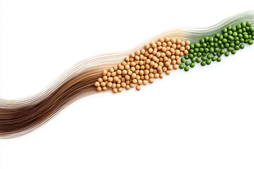 Clean modern design featuring peas and chickpeas on white background