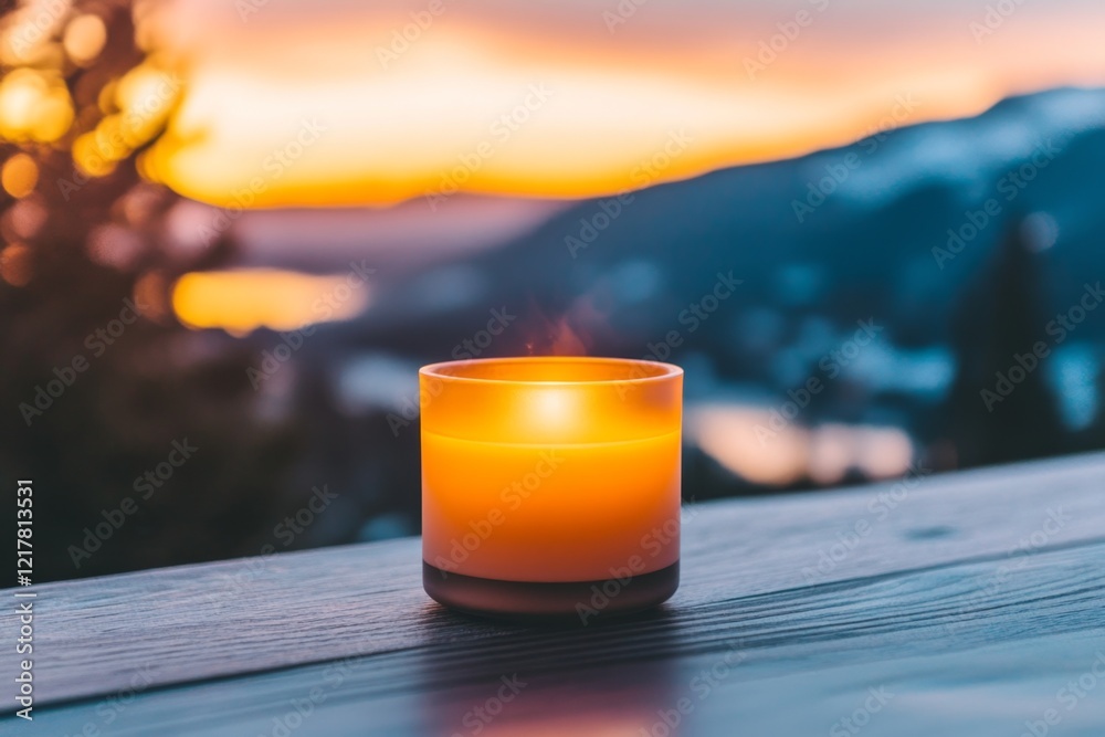 Poster a clean minimalist design of a single candle glowing softly on a plain white background, symbolizing