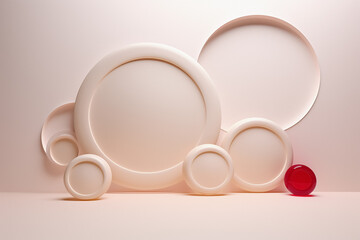 Abstract red Sphere and Circles background