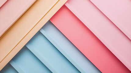Fototapeta premium A minimalist composition of overlapping geometric shapes in pastel colors creating a clean and modern design