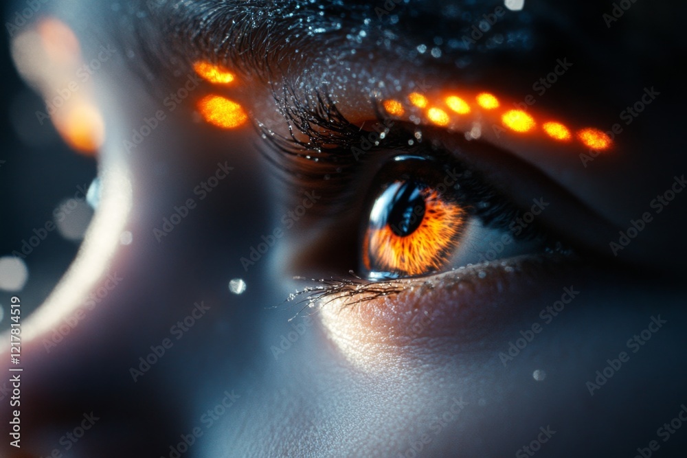 Poster a close-up of tear-filled eyes, with a single tear rolling down the cheek and soft light reflecting 