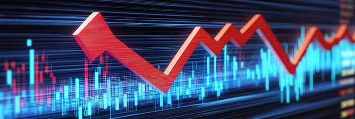 Naklejka premium Graph showing steady growth with an upward trend in financial data analysis