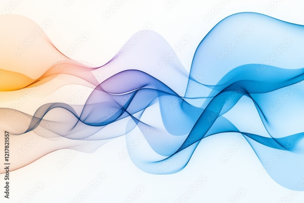 Poster a minimalist depiction of a wave curling gently in soft blue gradients on a clean background