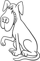 funny cartoon shaggy dog animal character coloring page