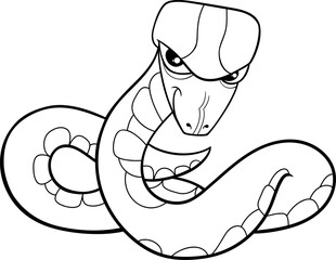 Fototapeta premium cartoon snake reptile wild animal character coloring page