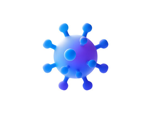 3D icon with blank white background,virus Minimalist cartoon design