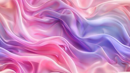 Obraz premium Elegant smooth silk fabric with pink and purple gradient colors creating soft waves and folds, perfect for luxury fashion and beauty backgrounds.