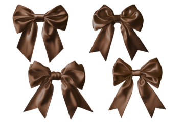 set of brown bows, cut out