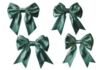 set of green bows, cut out