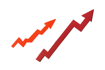 Set of red upwards, cut out