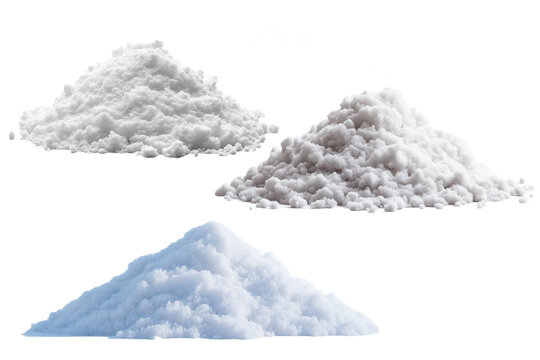 Set of piles of snow, cut out - Powered by Adobe