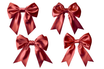 set of red bows, cut out