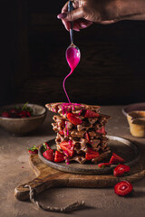 delicious stack of pancakes  