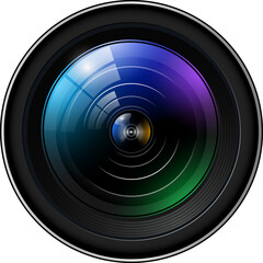Camera photo lens, 3d icon.