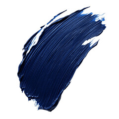 Fototapeta premium Navy blue paint smeared in an artistic brush stroke on a clean transparent background, navy blue paint smeart brush strokeisolated on transparent background