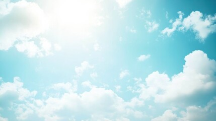 Soft Blue Sky with Blurred Clouds and Light Background