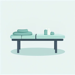 Fototapeta premium Relaxing spa setting with candles and lush greenery.