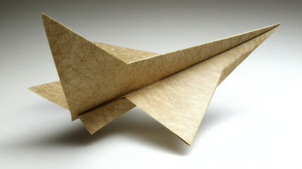 Paper plane on white background