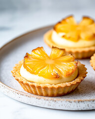 Tropical Tartlet with Passion Fruit Cream and Pineapple