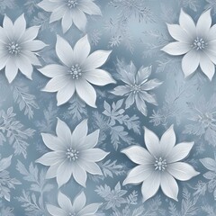 Frosted floral patterns with icy shiny details 