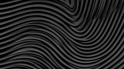 Abstract Black Wave Background with Smooth Curved Lines
