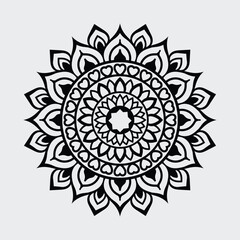 Intricate Floral Mandala Design, Elegant Symmetry with Graceful Patterns for Artistic Inspiration and Creative Decorative Use